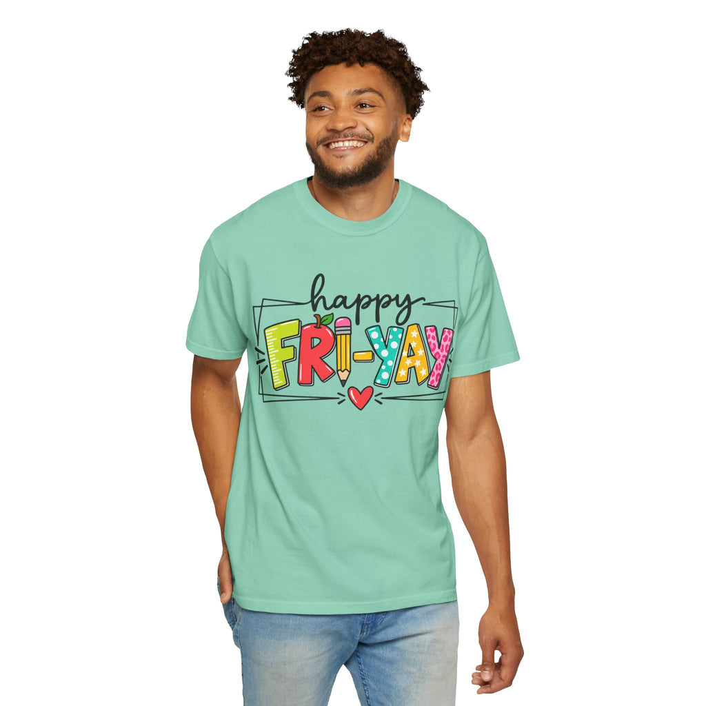 Happy Fri-yay Colorful Graphic T-shirt | Cute Friday Celebration Tee