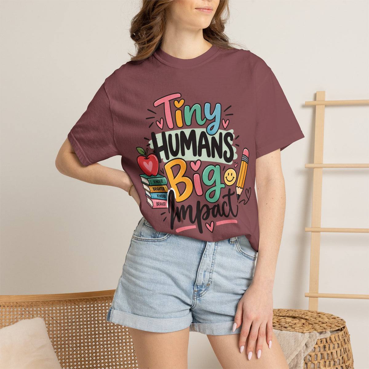 Tiny Humans Big Impact T-shirt | Teacher Kids Classroom Design