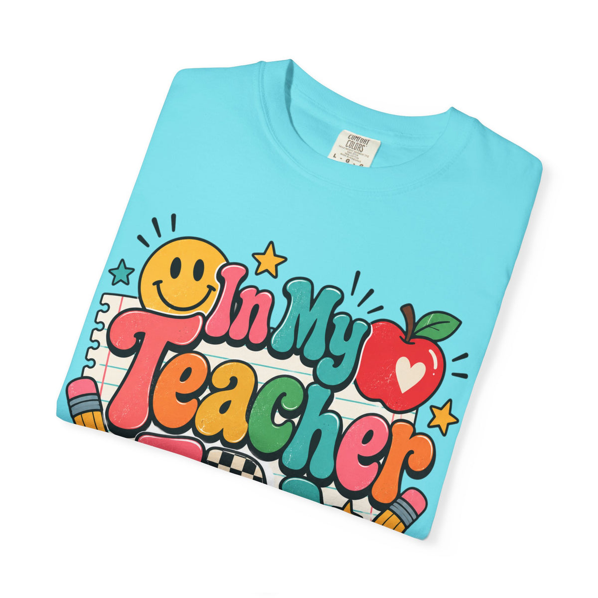 In My Teacher Era T-shirt | Retro School Graphic, Apple & Pencils