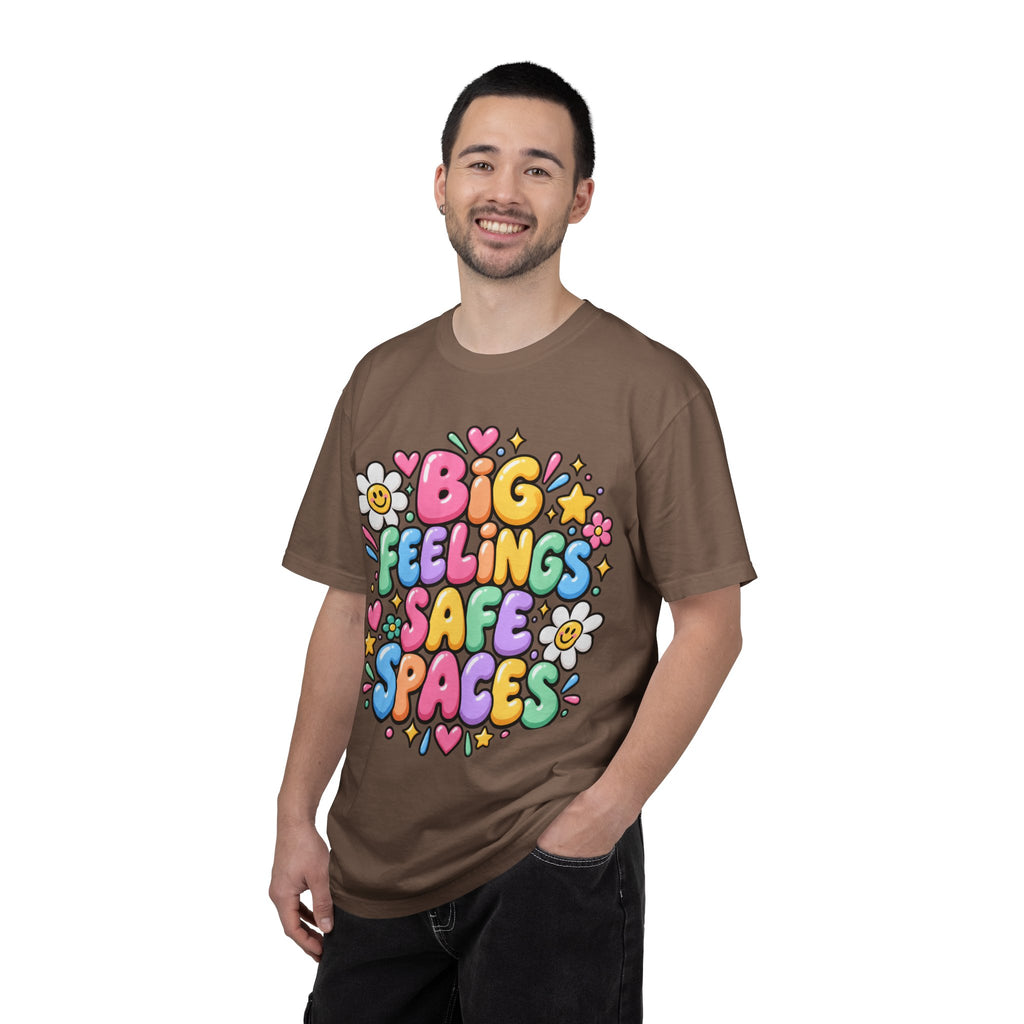 Big Feelings Safe Spaces T-shirt | Pastel Cute Floral Typography