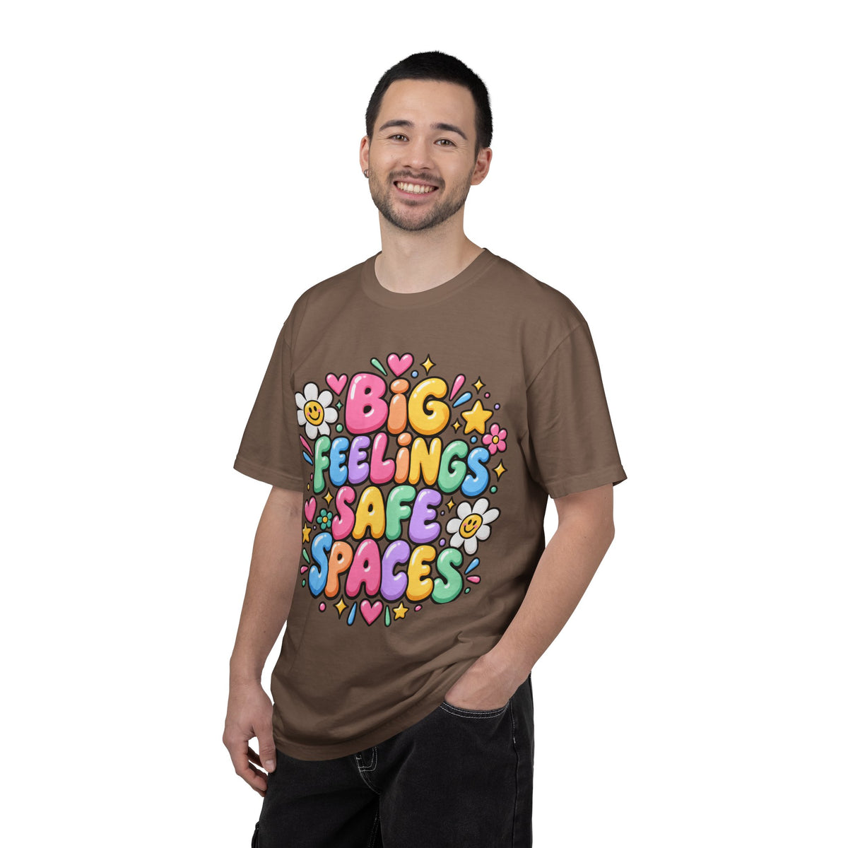 Big Feelings Safe Spaces T-shirt | Pastel Cute Floral Typography