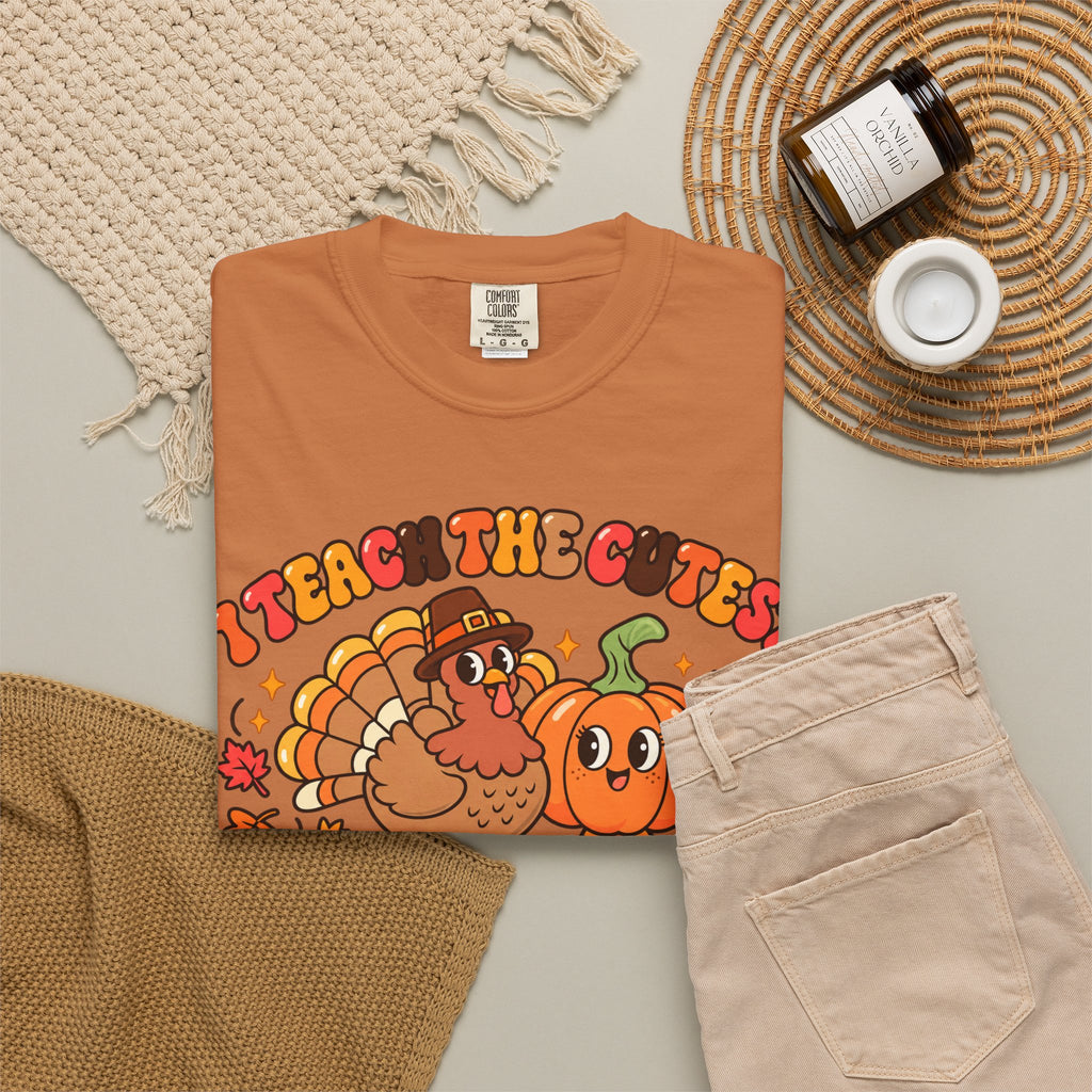 I Teach the Cutest Little Turkeys T-shirt | Thanksgiving Teacher Shirt