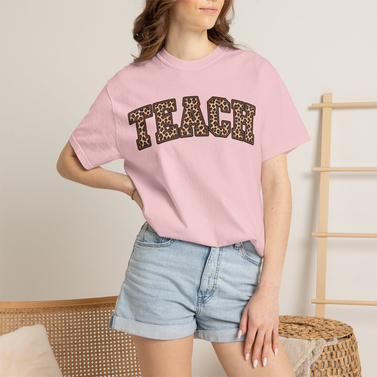 Leopard Print TEACH T-Shirt | Teacher Shirt, Animal Print Typography