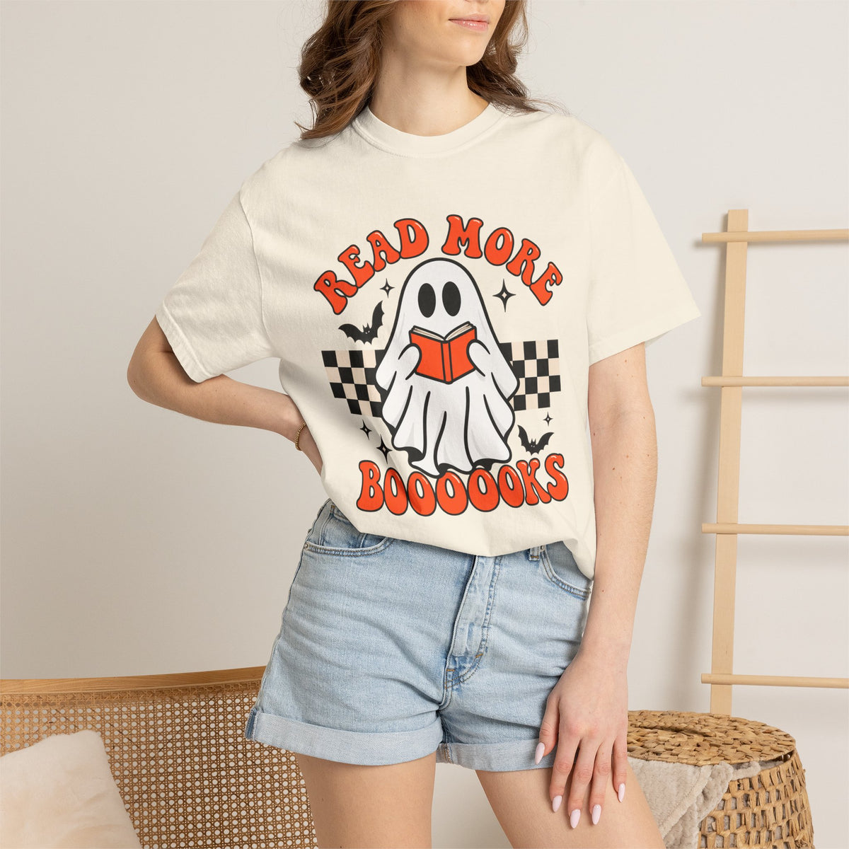 Read More Booooks ghost reading T-Shirt | Halloween book lover tee
