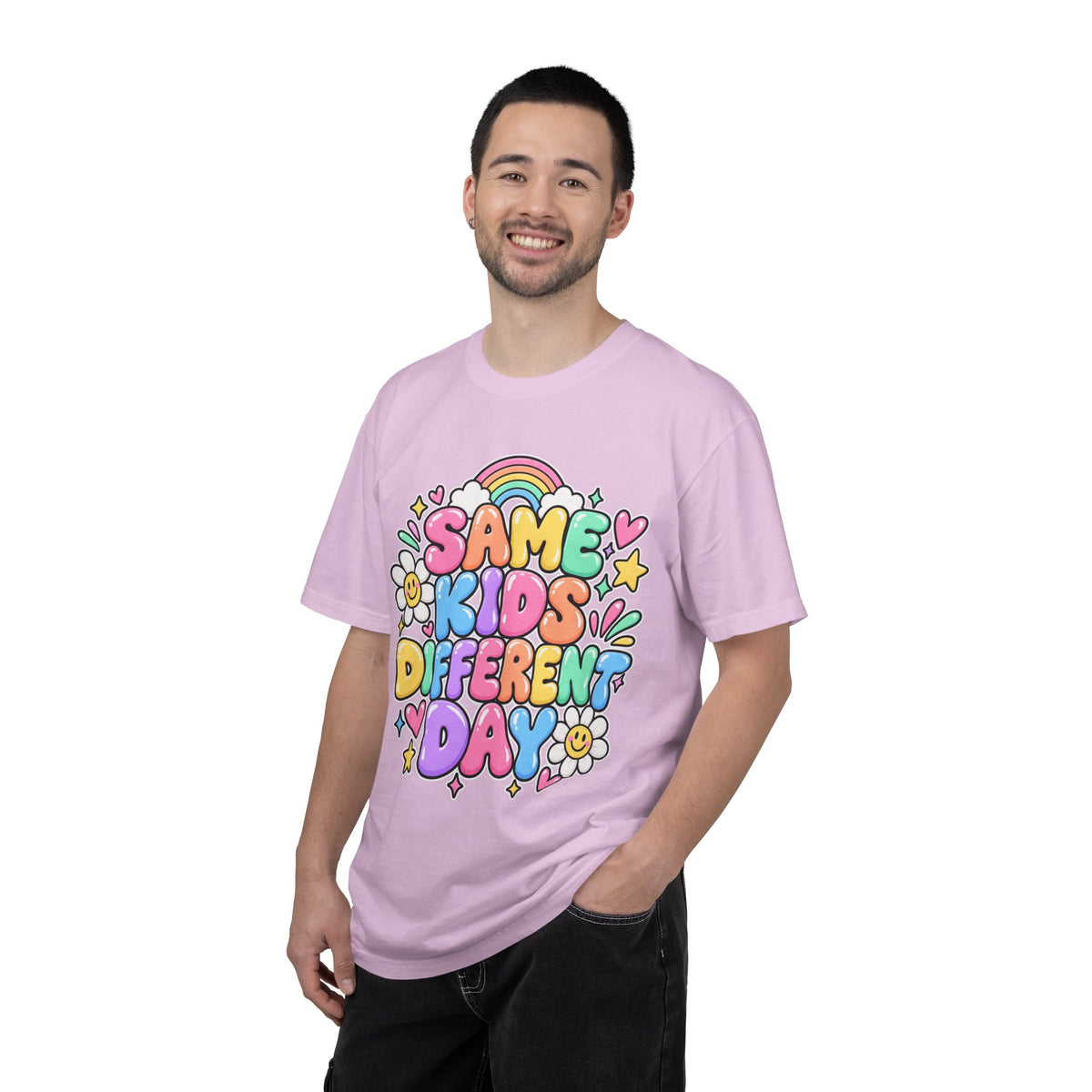 Same Kids Different Day T-shirt | Retro Rainbow Floral Typography