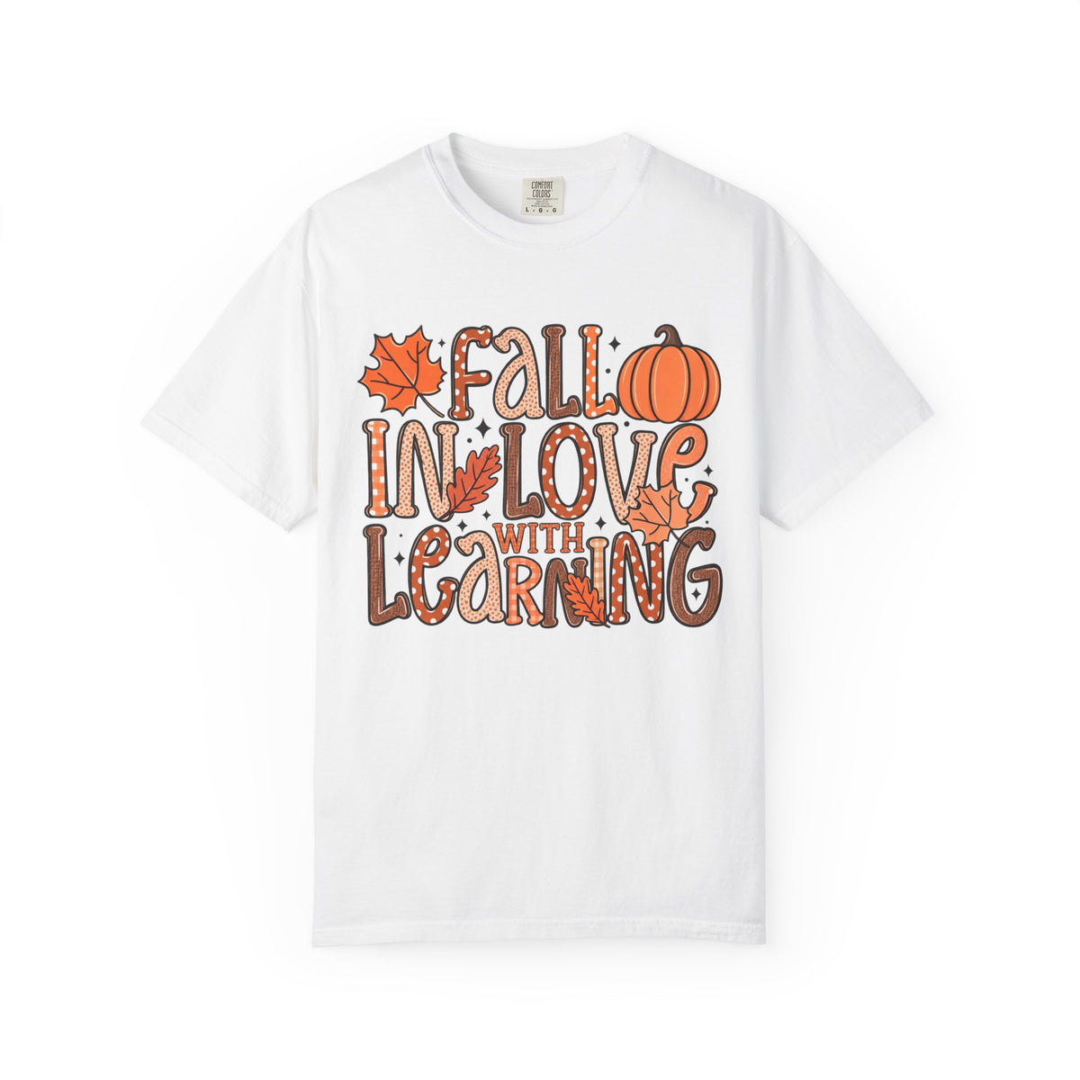 Fall in Love with Learning T-Shirt | Teacher Autumn Pumpkin Leaves