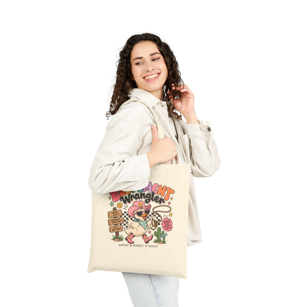 Elopement Tote Bag | Cute Western Pug Illustration, Canvas Grocery Tote
