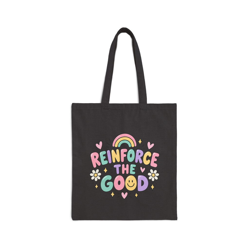 Reinforce The Good tote bag | Rainbow floral positive message cotton tote