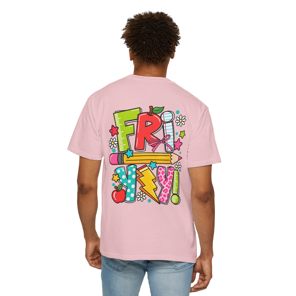Happy Fri-yay Colorful Graphic T-shirt | Cute Friday Celebration Tee