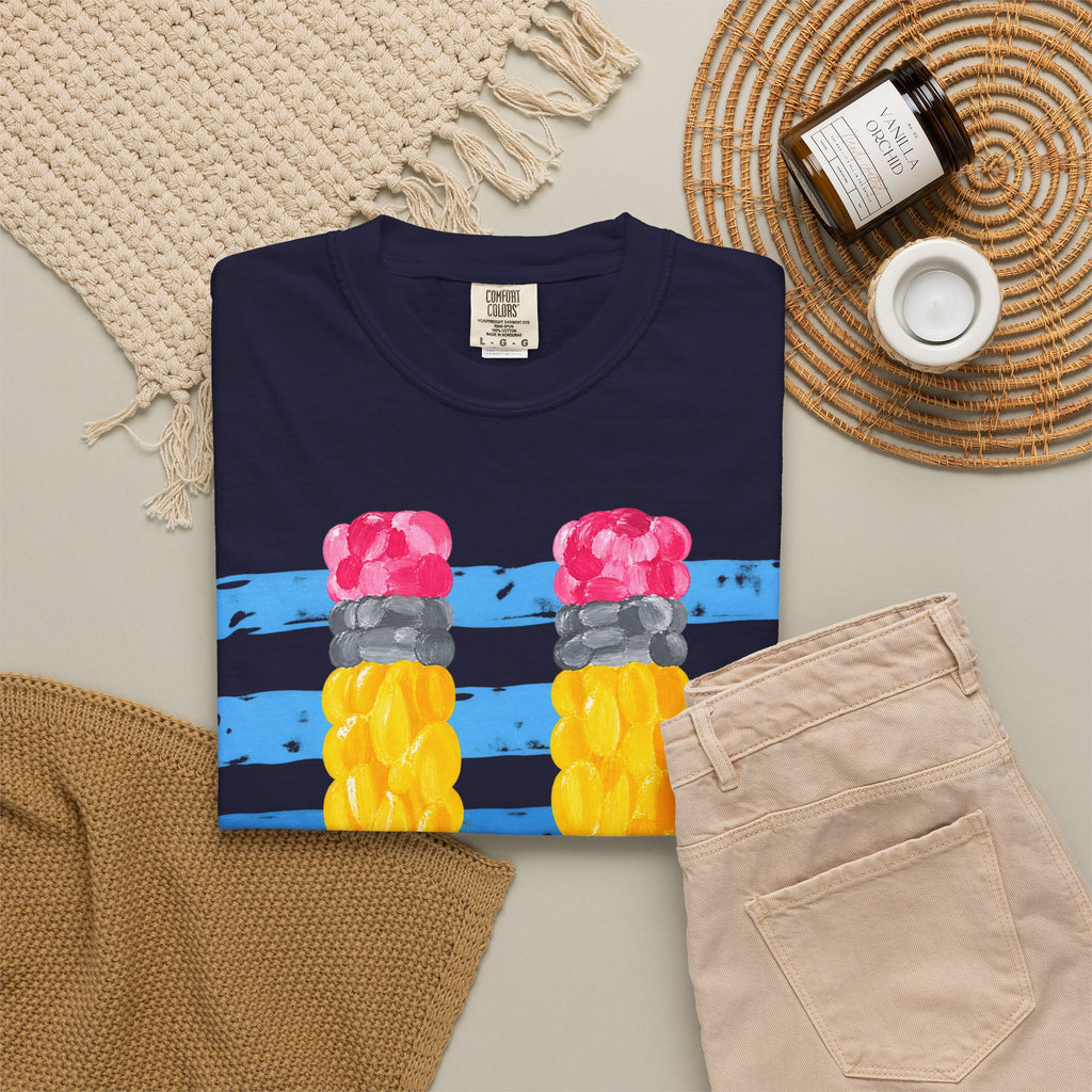 Braided Pencil Illustration T-Shirt | School Art Teacher Tee