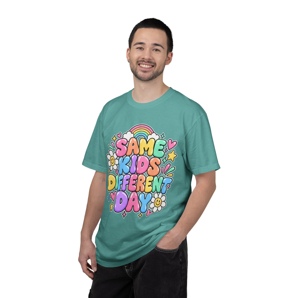 Same Kids Different Day T-shirt | Retro Rainbow Floral Typography