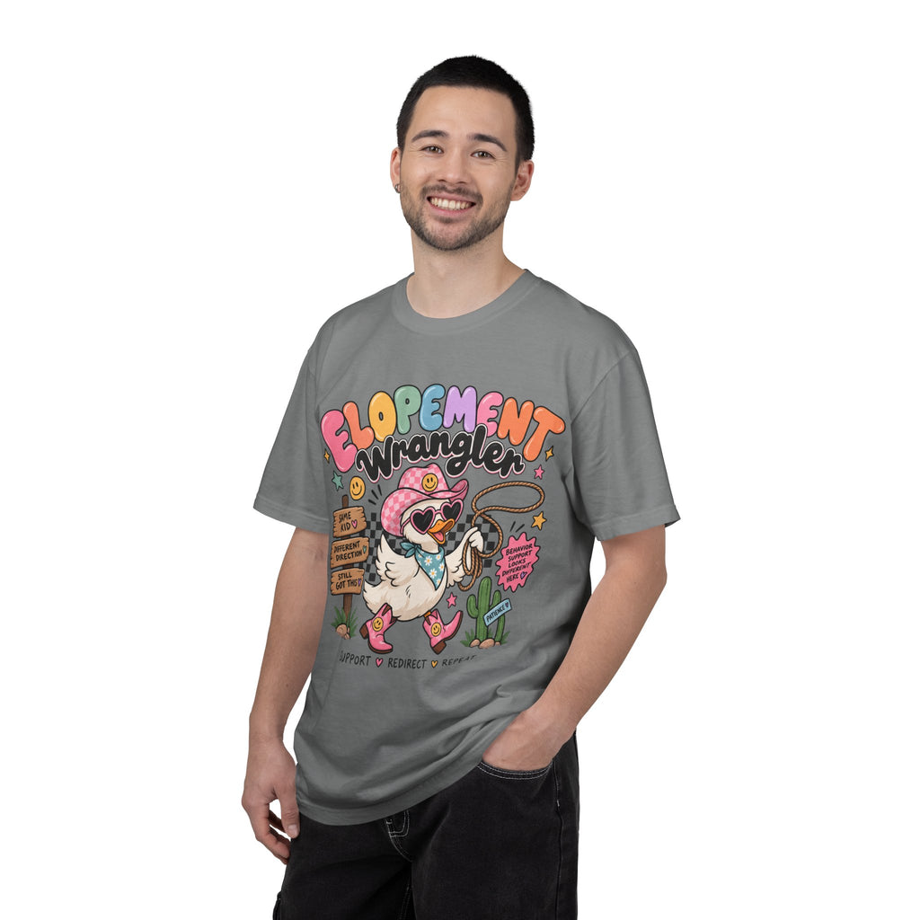 Elopement T-shirt | Cute Cowboy Sloth Illustration, Western Floral Tee