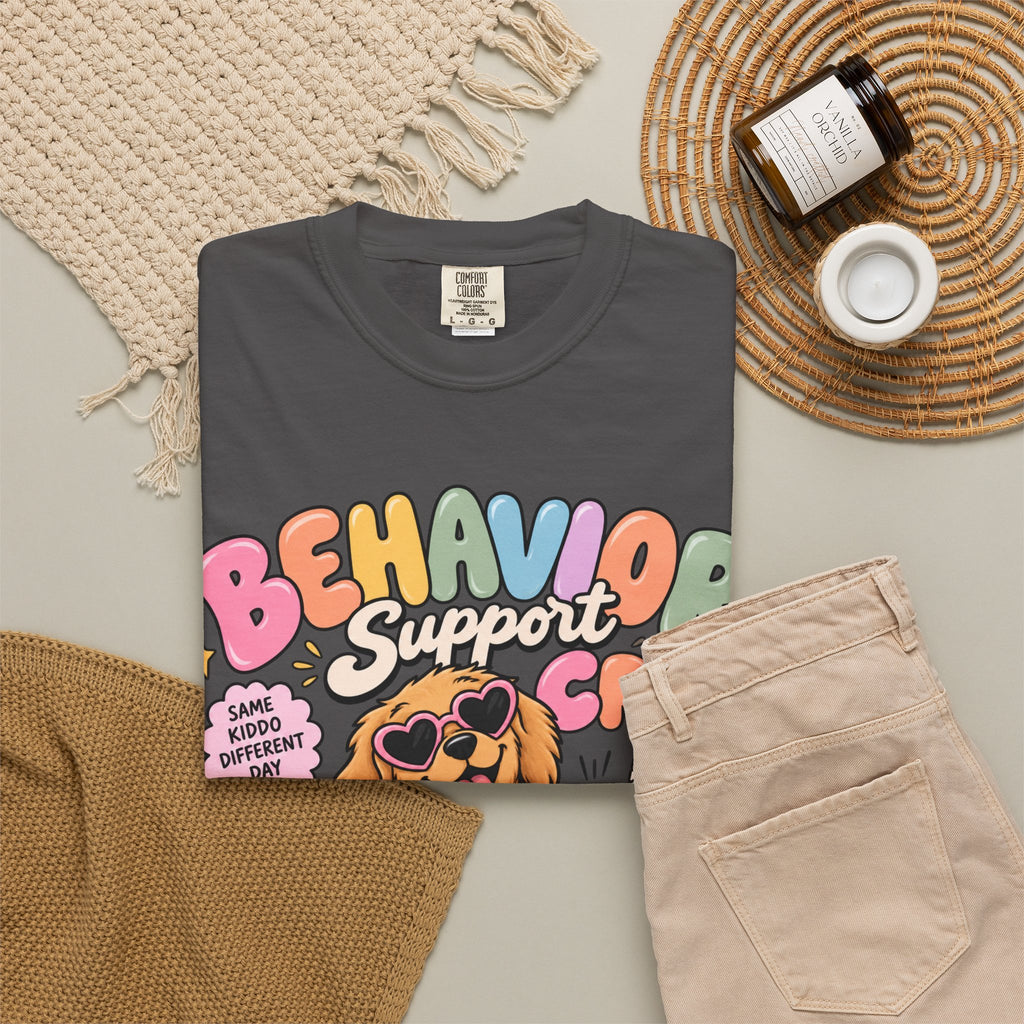 Behavior Support Crew T-shirt | Golden Retriever School Therapy Design