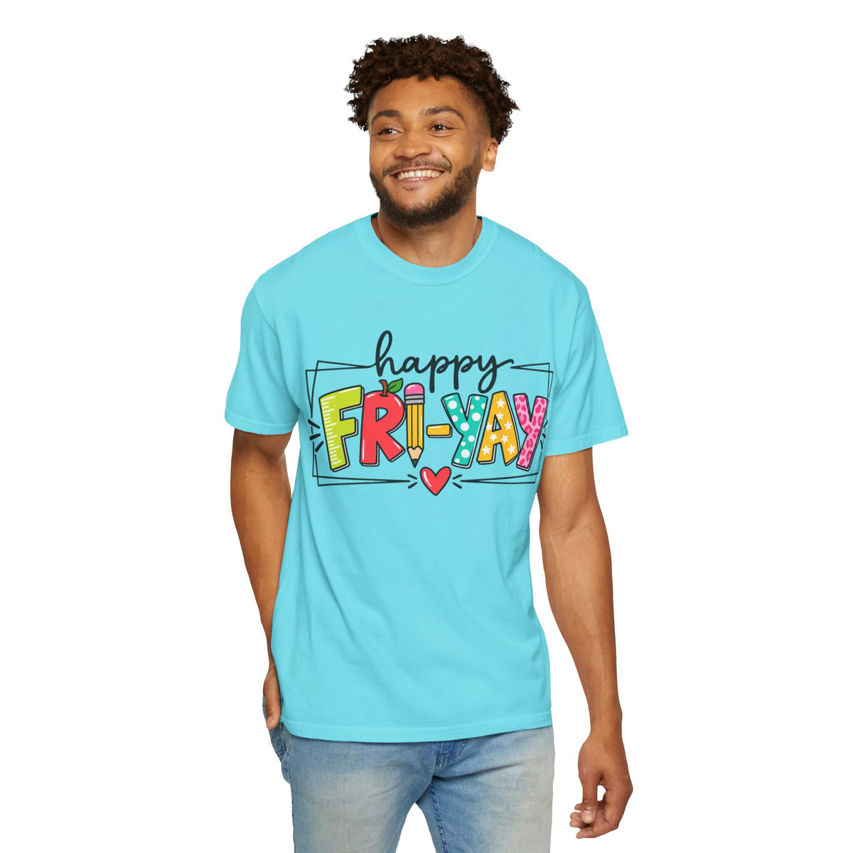 Happy Fri-yay Colorful Graphic T-shirt | Cute Friday Celebration Tee