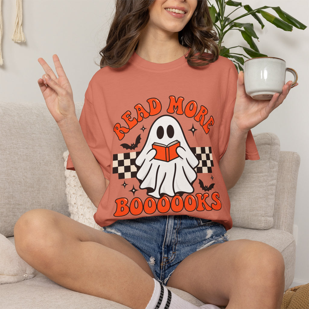 Read More Booooks ghost reading T-Shirt | Halloween book lover tee