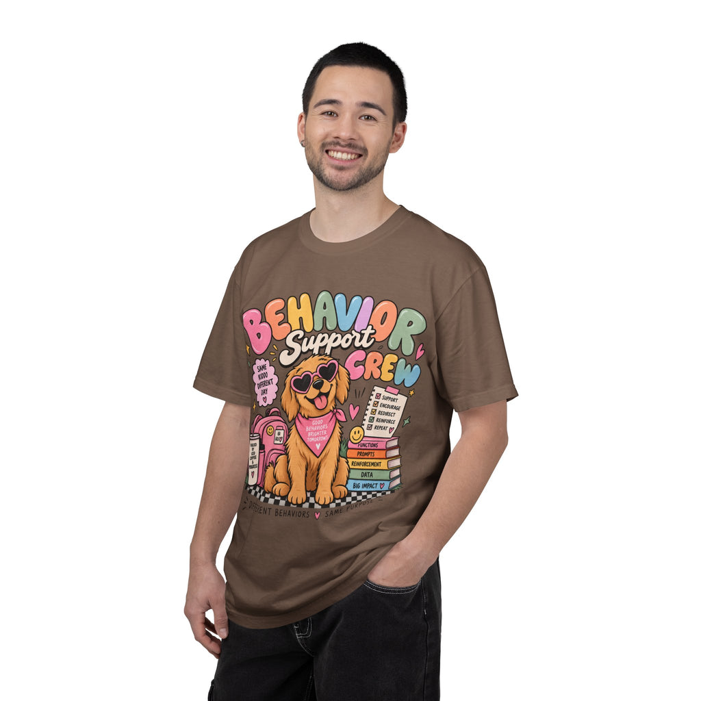 Behavior Support Crew T-shirt | Golden Retriever School Therapy Design