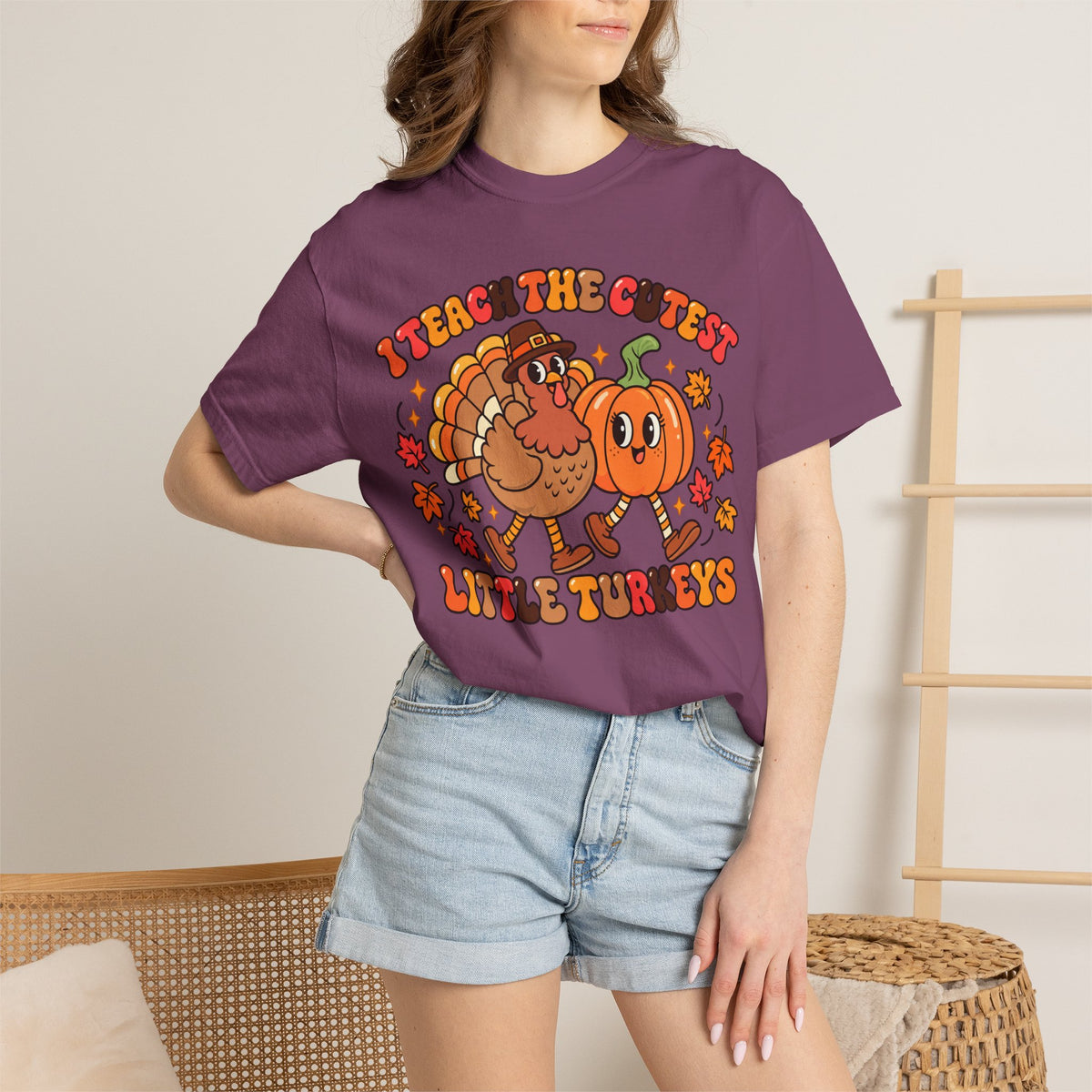 I Teach the Cutest Little Turkeys T-shirt | Thanksgiving Teacher Shirt