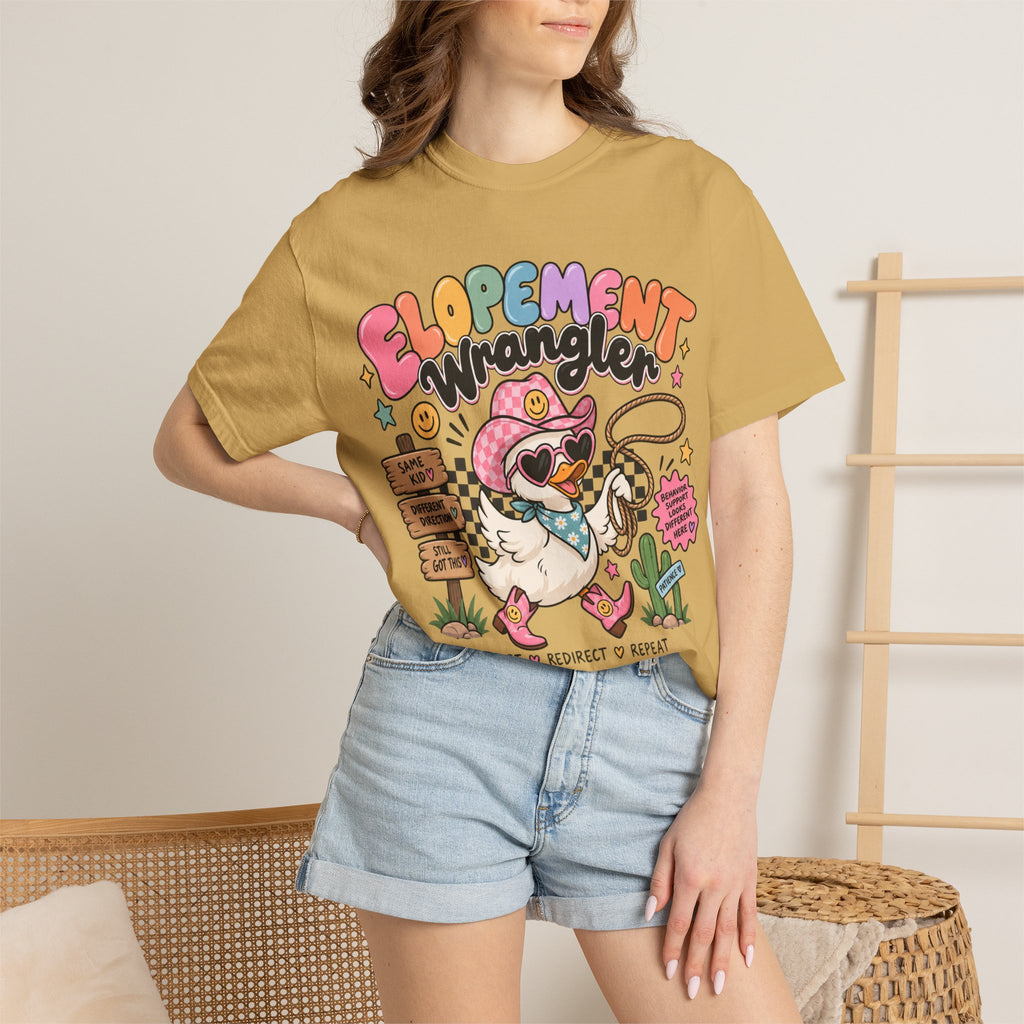 Elopement T-shirt | Cute Cowboy Sloth Illustration, Western Floral Tee