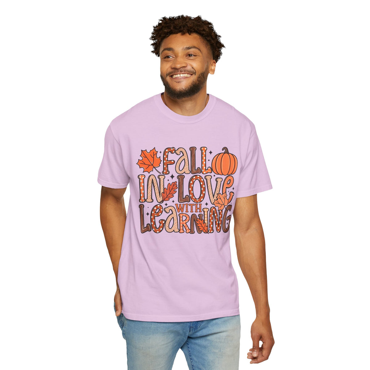 Fall in Love with Learning T-Shirt | Teacher Autumn Pumpkin Leaves