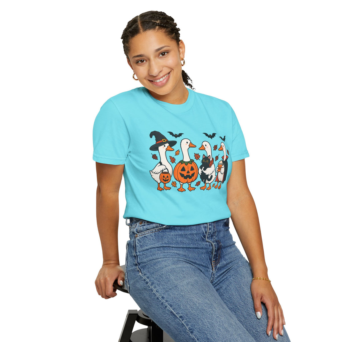 Halloween Ducks T-shirt | Geese in Costumes, Pumpkin Jack-O’-Lantern