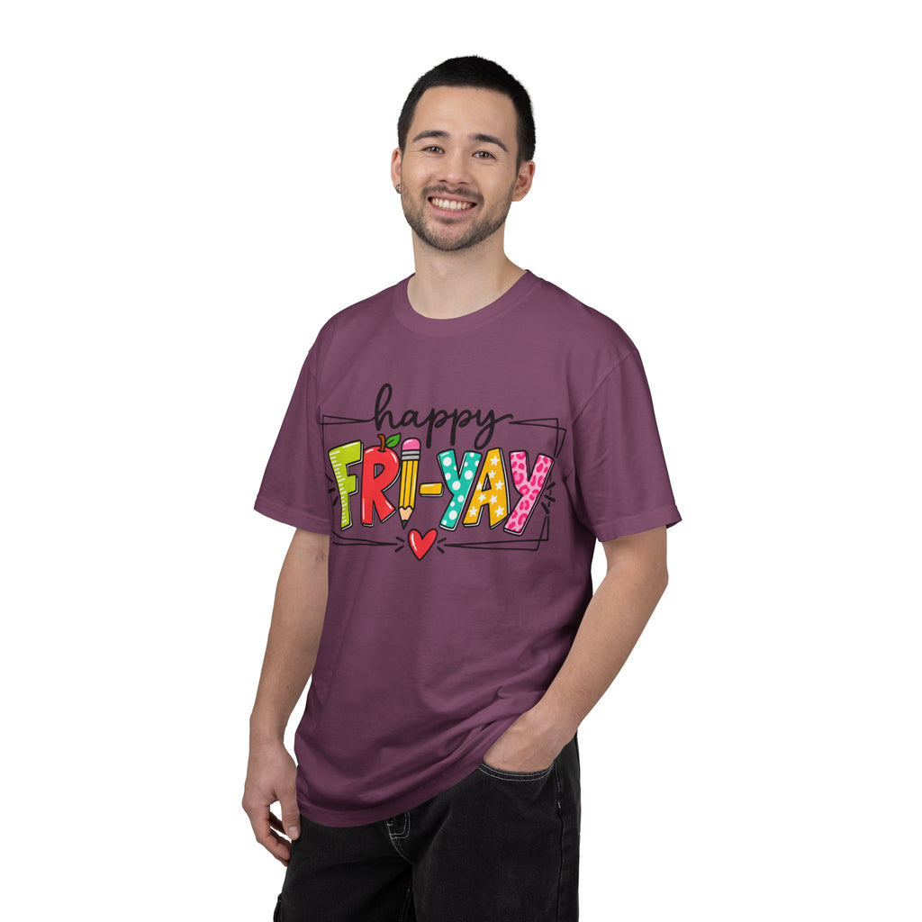 Happy Fri-yay Colorful Graphic T-shirt | Cute Friday Celebration Tee