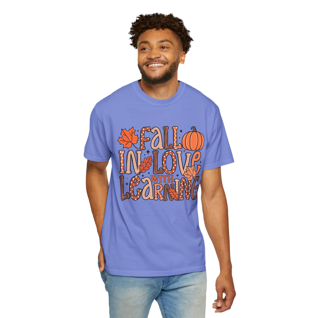 Fall in Love with Learning T-Shirt | Teacher Autumn Pumpkin Leaves