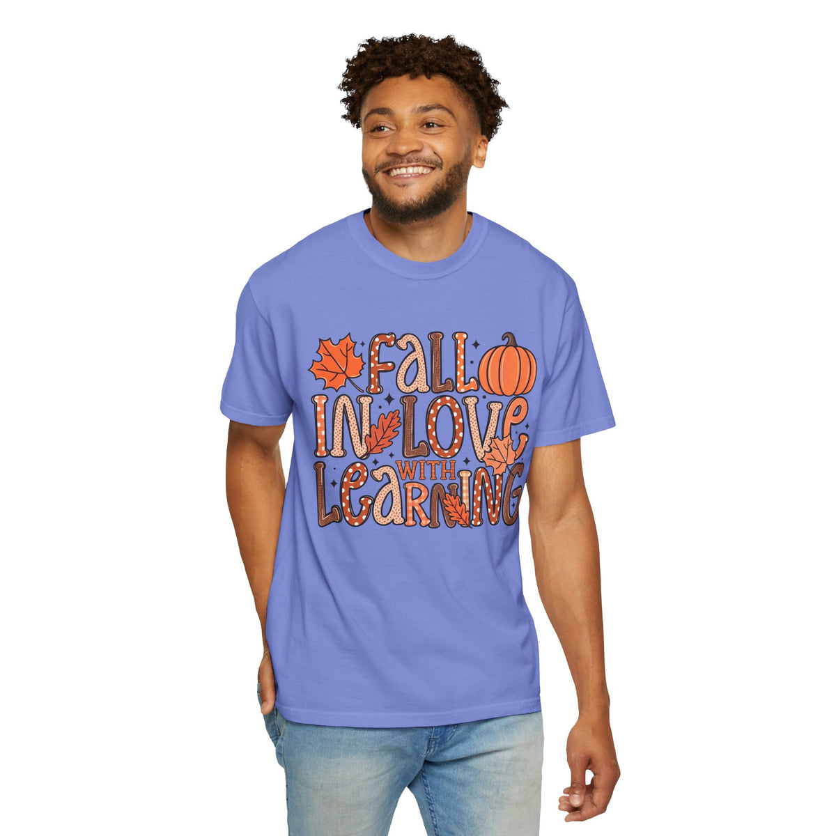 Fall in Love with Learning T-Shirt | Teacher Autumn Pumpkin Leaves