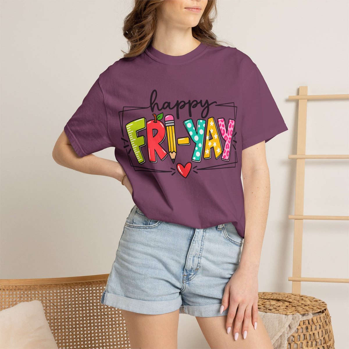 Happy Fri-yay Colorful Graphic T-shirt | Cute Friday Celebration Tee