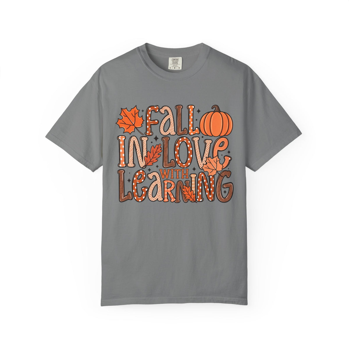 Fall in Love with Learning T-Shirt | Teacher Autumn Pumpkin Leaves