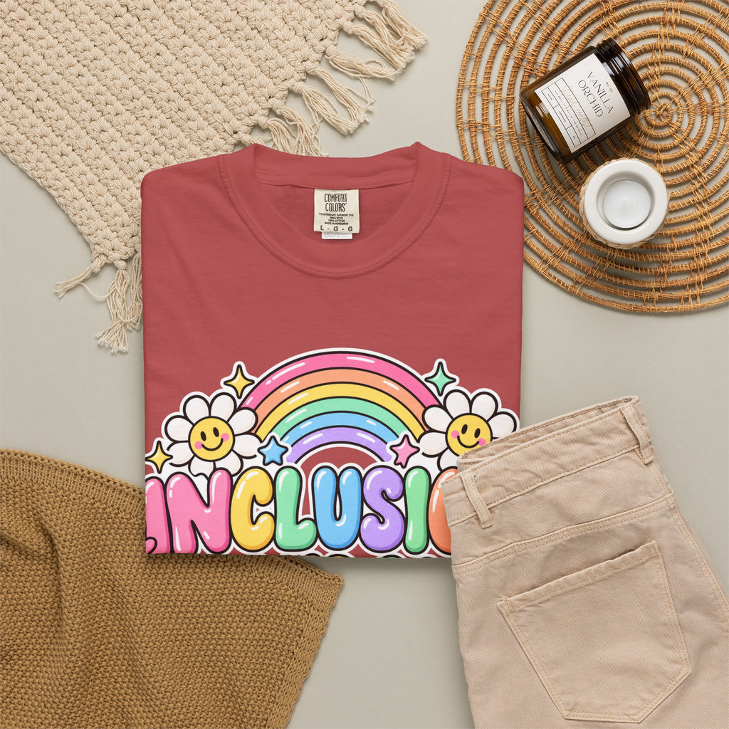 Inclusion Looks Good On You T-Shirt | Rainbow Smiles Graphic Tee