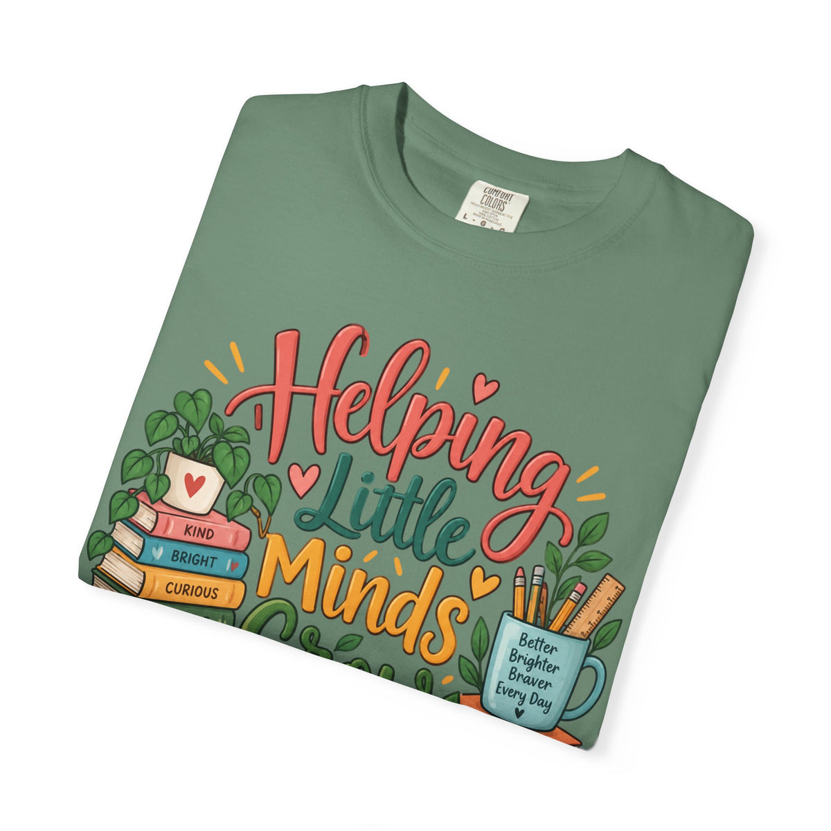 Helping Little Minds Grow T-shirt | Teacher Book Apple Mug Design