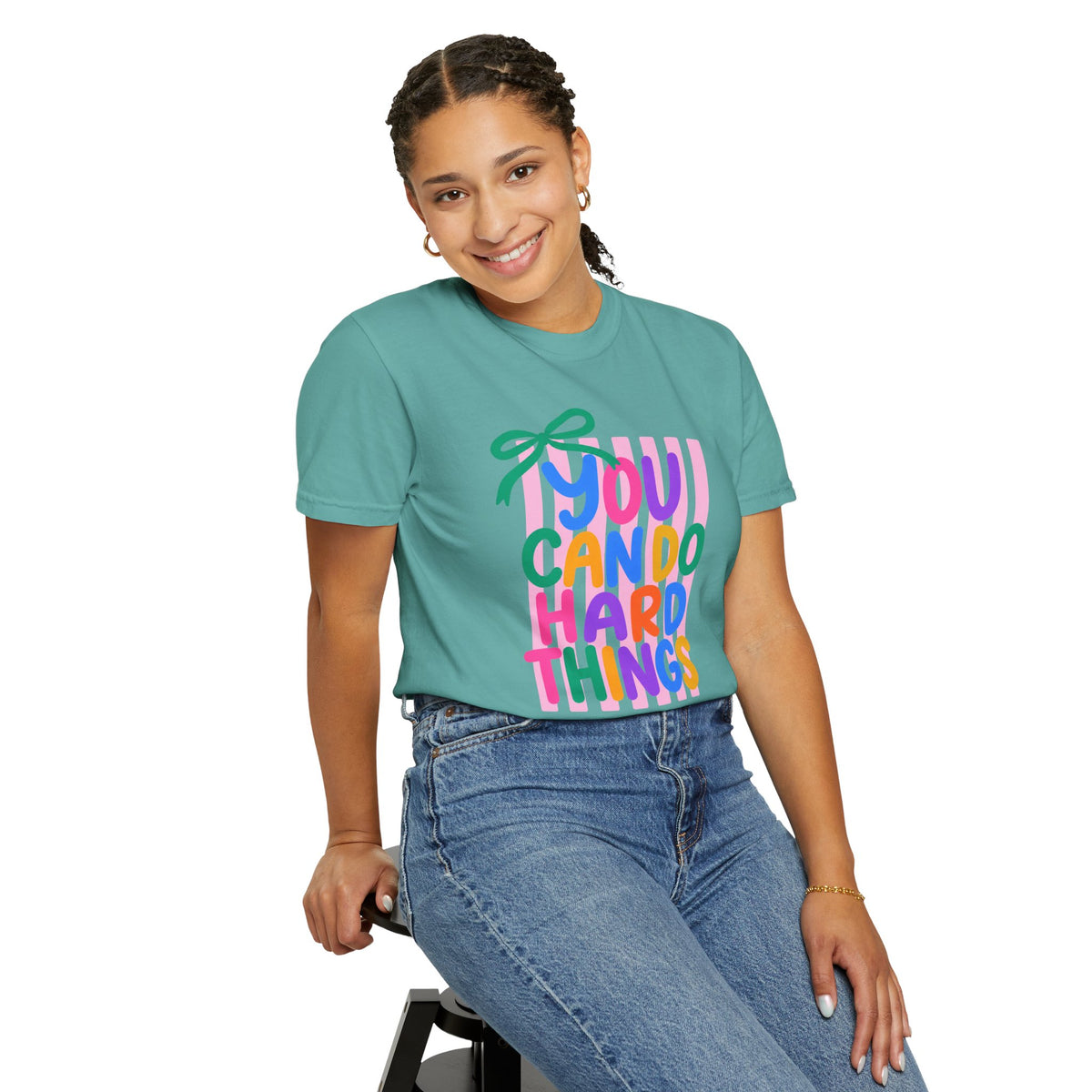 You Can Do Hard Things T-shirt | Colorful Motivational Typography