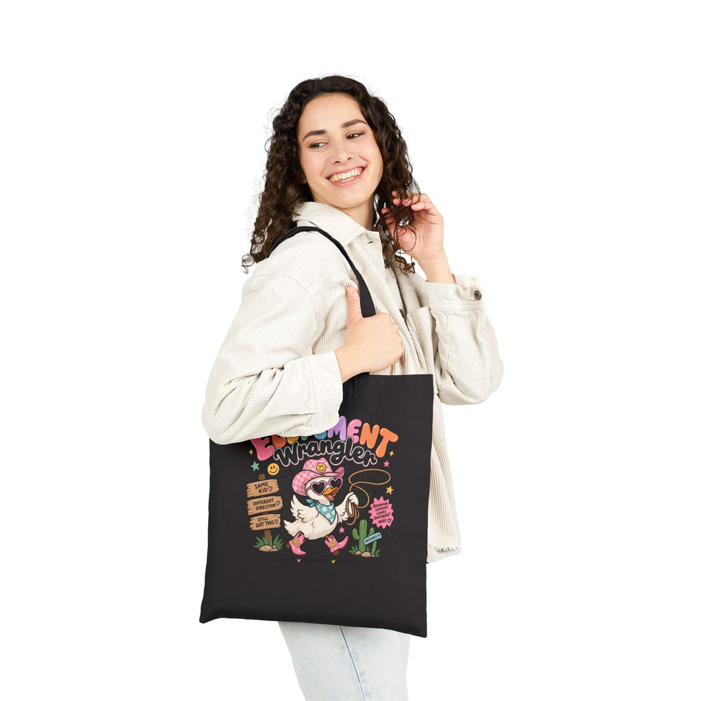 Elopement Tote Bag | Cute Western Pug Illustration, Canvas Grocery Tote