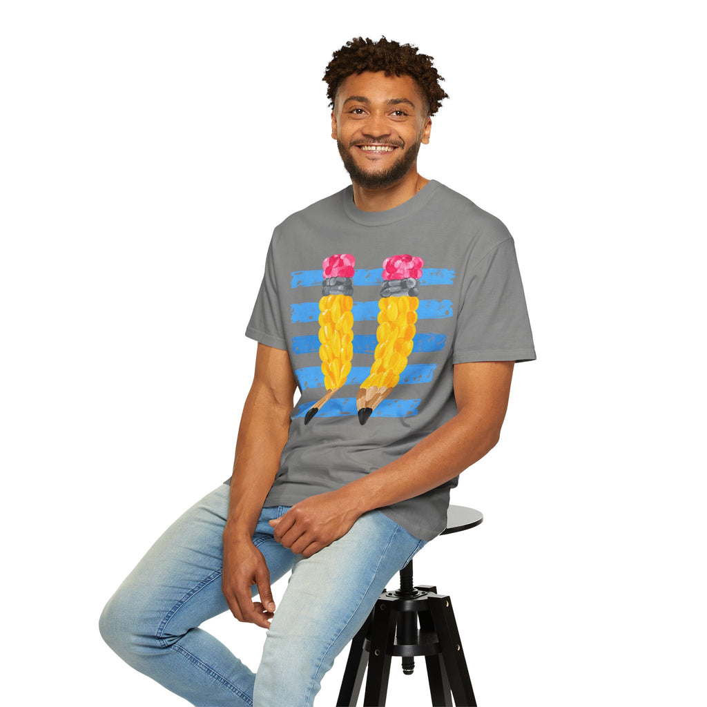 Braided Pencil Illustration T-Shirt | School Art Teacher Tee