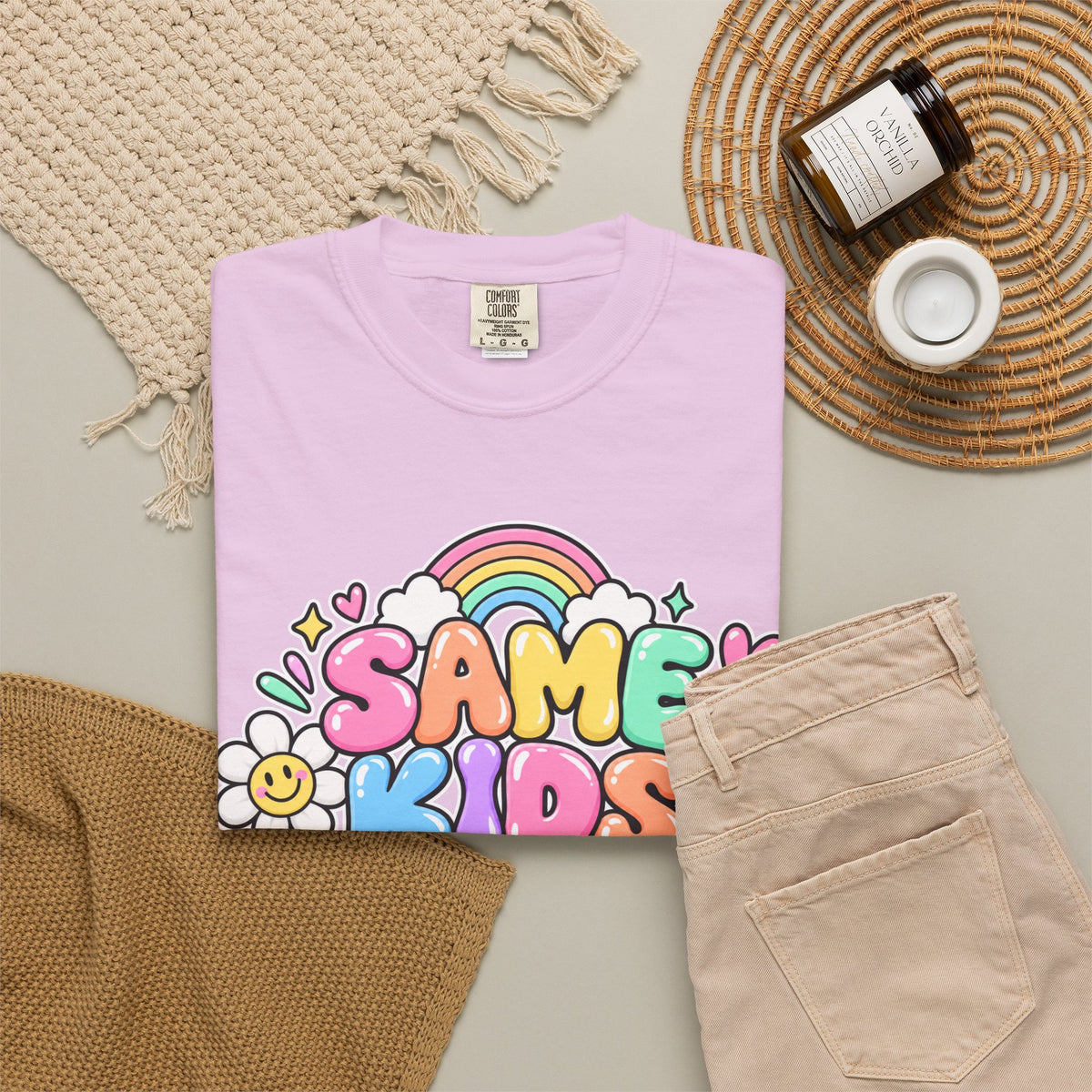 Same Kids Different Day T-shirt | Retro Rainbow Floral Typography