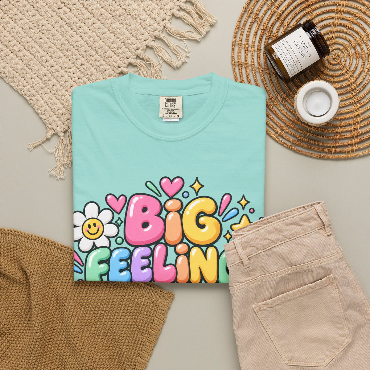 Big Feelings Safe Spaces T-shirt | Pastel Cute Floral Typography