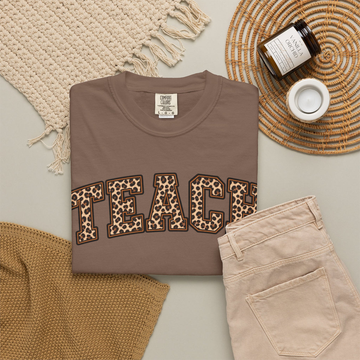 Leopard Print TEACH T-Shirt | Teacher Shirt, Animal Print Typography