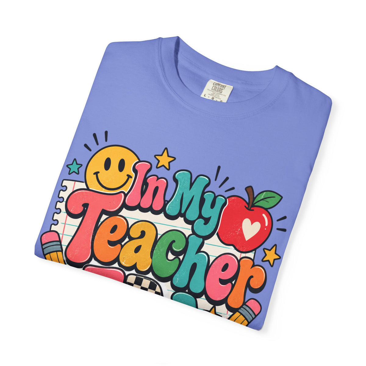 In My Teacher Era T-shirt | Retro School Graphic, Apple & Pencils