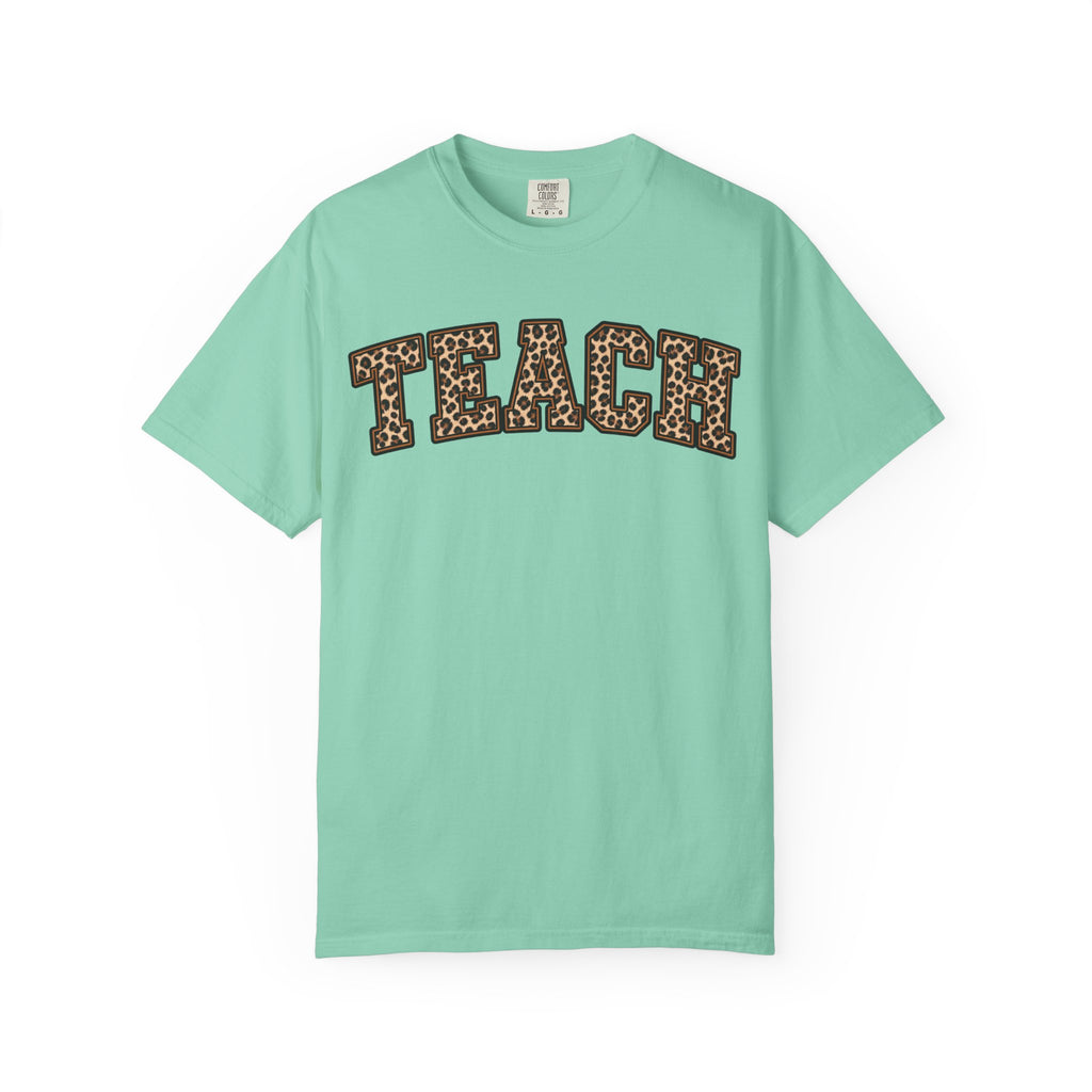 Leopard Print TEACH T-Shirt | Teacher Shirt, Animal Print Typography