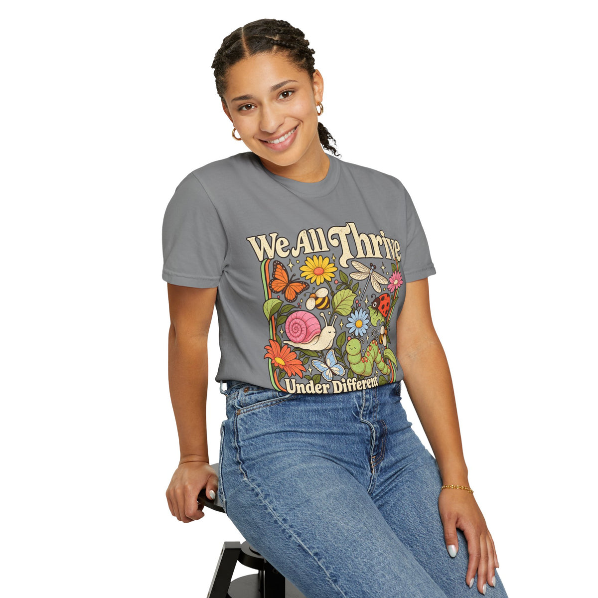 We All Thrive Under Different Conditions T-shirt | Floral Nature Illustration