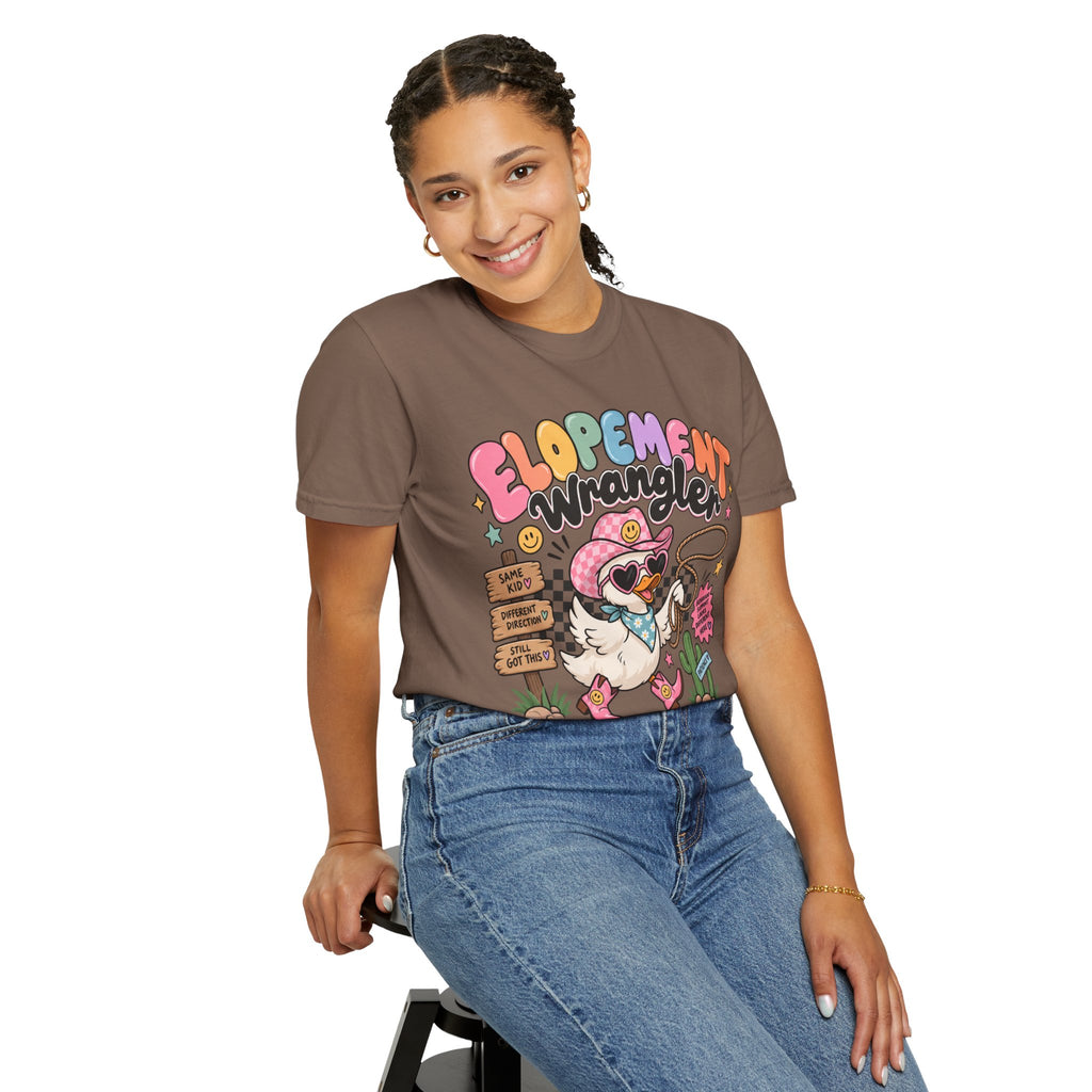 Elopement T-shirt | Cute Cowboy Sloth Illustration, Western Floral Tee