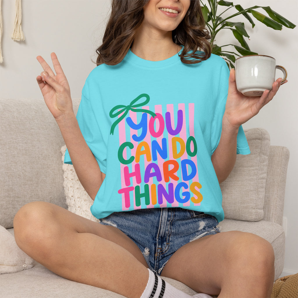 You Can Do Hard Things T-shirt | Colorful Motivational Typography