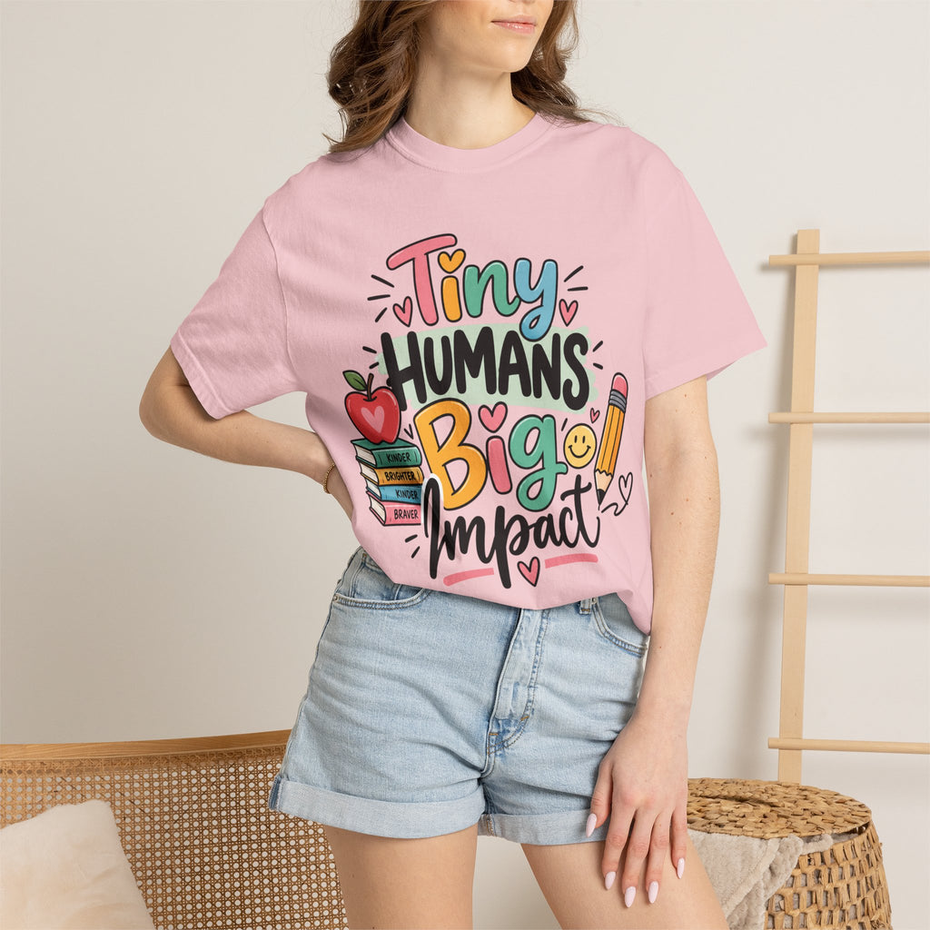 Tiny Humans Big Impact T-shirt | Teacher Kids Classroom Design