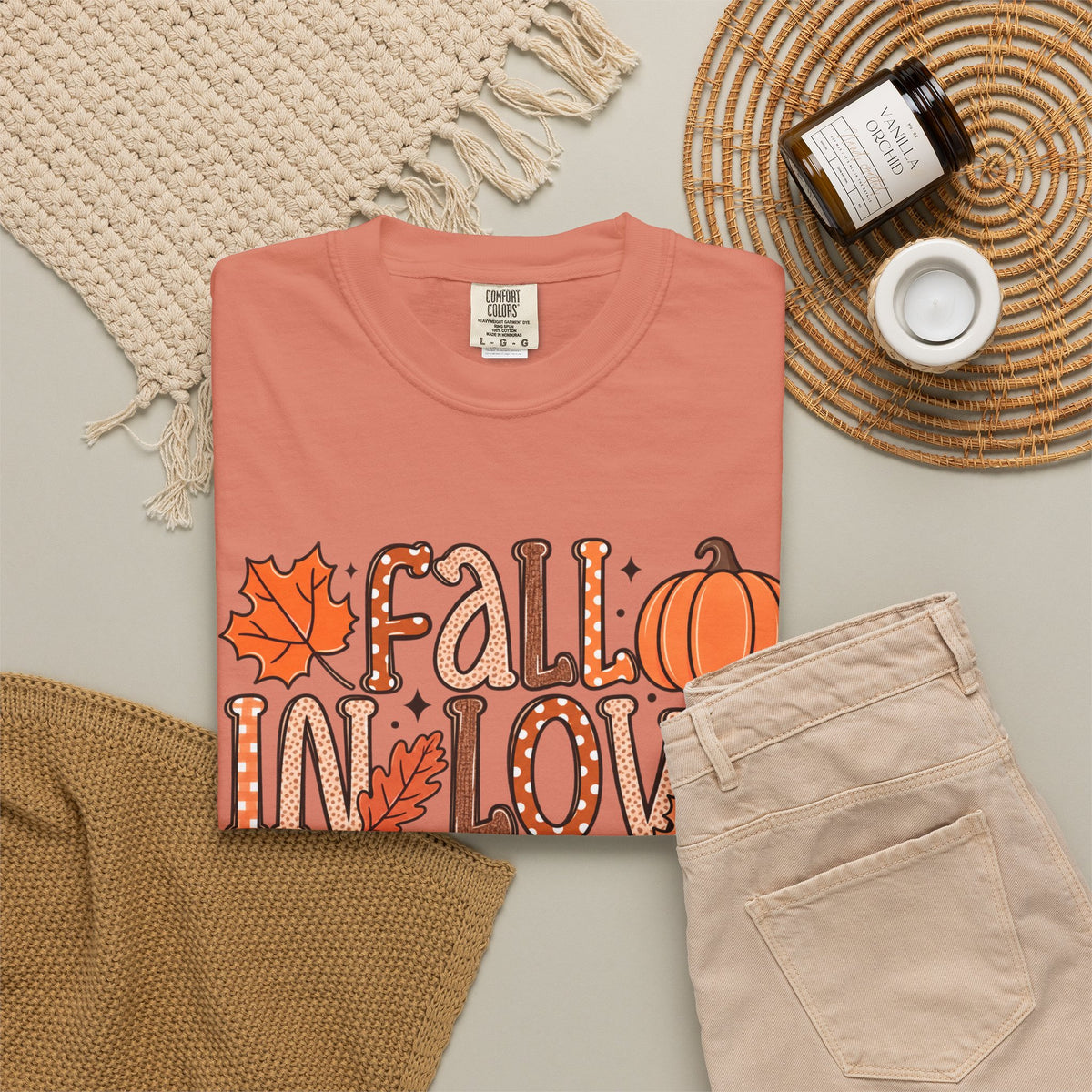 Fall in Love with Learning T-Shirt | Teacher Autumn Pumpkin Leaves