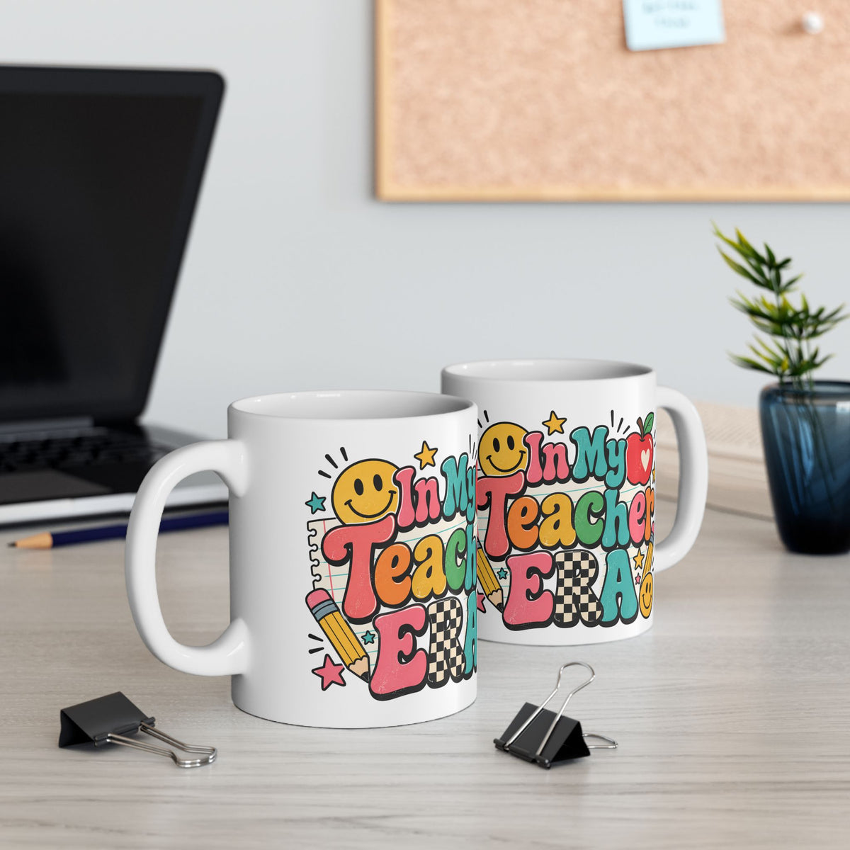 My Teacher Era Mug | Colorful Retro Teacher Illustration Ceramic Mug