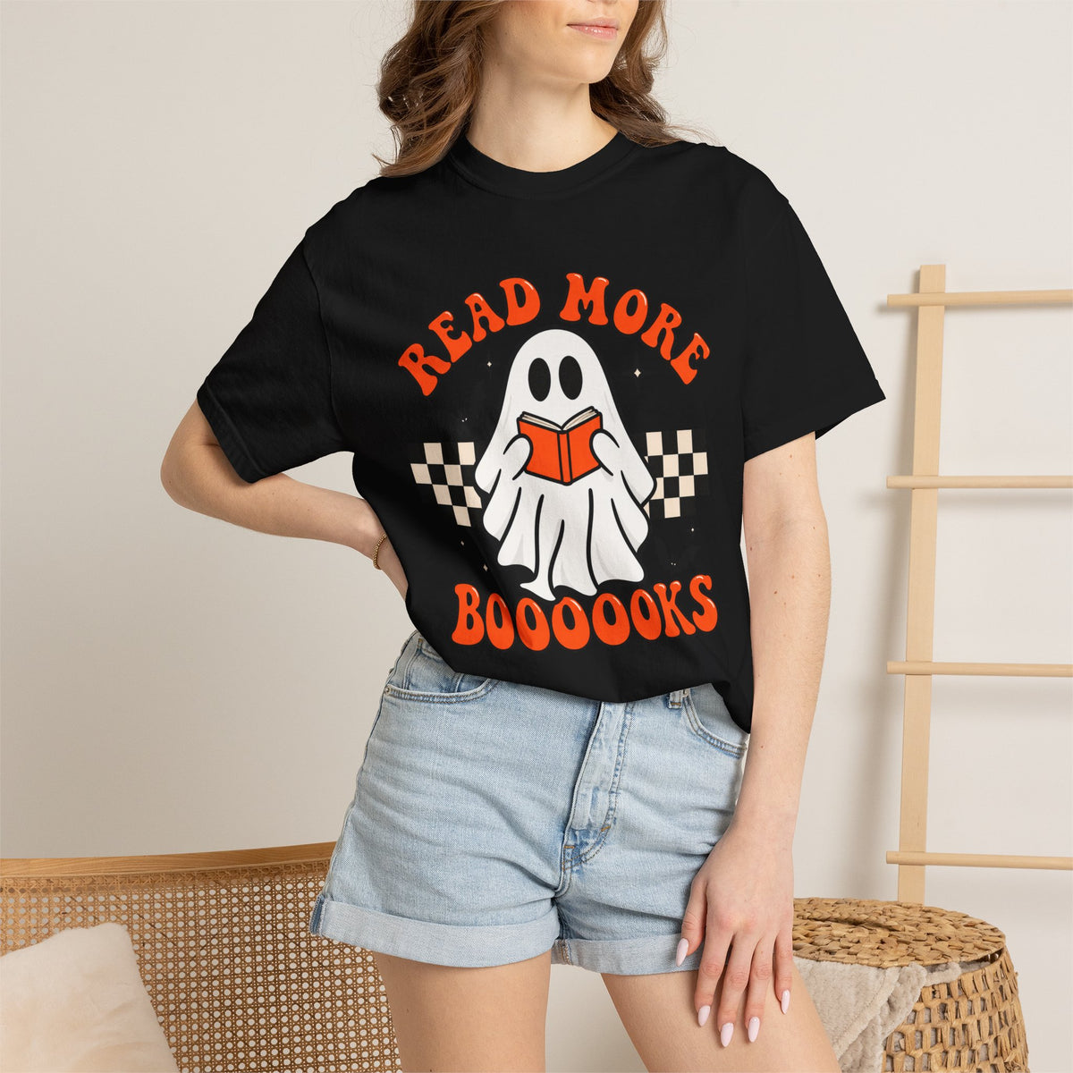Read More Booooks ghost reading T-Shirt | Halloween book lover tee
