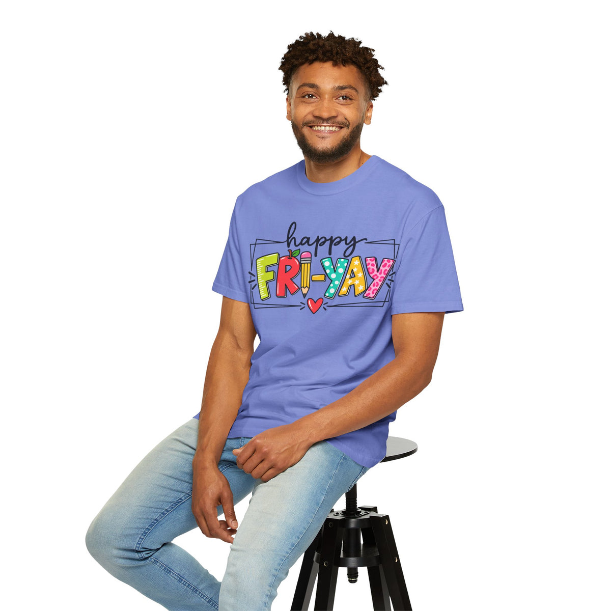 Happy Fri-yay Colorful Graphic T-shirt | Cute Friday Celebration Tee