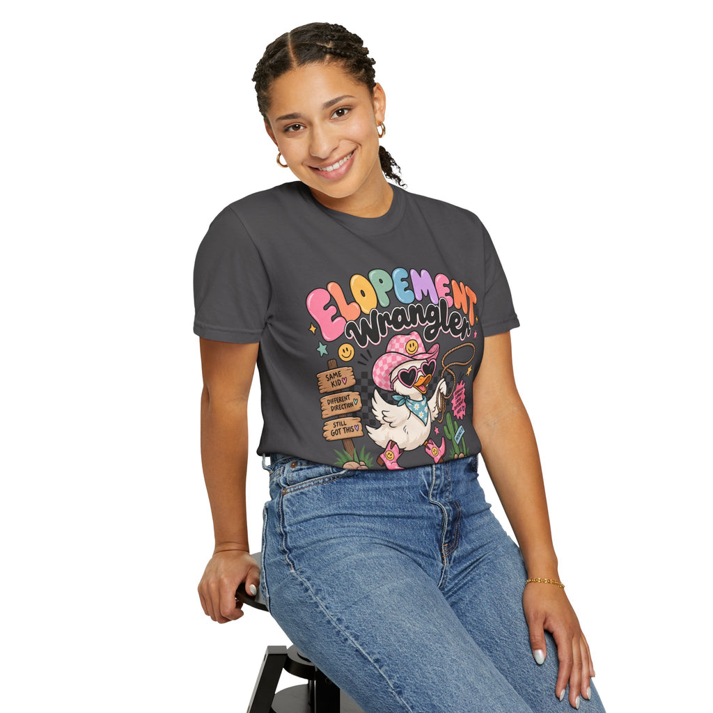 Elopement T-shirt | Cute Cowboy Sloth Illustration, Western Floral Tee