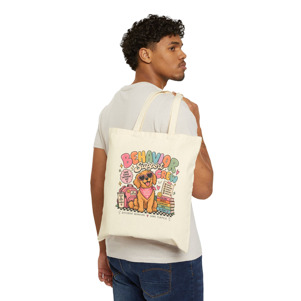 Behavior Support Crew Tote Bag | Therapy Dog Design, School Counseling Supplies