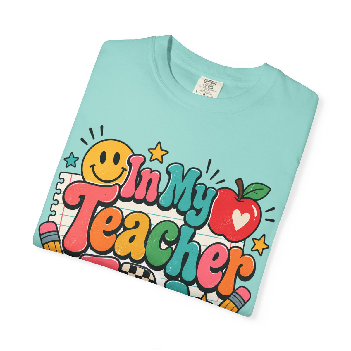 In My Teacher Era T-shirt | Retro School Graphic, Apple & Pencils